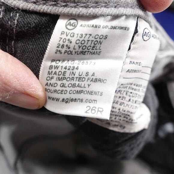 AG Adriano Goldschmied Jeans Womens 26R Gray Stevie Ankle Slim Straight USA - Picture 10 of 12